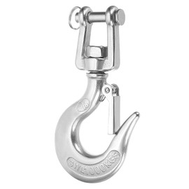 sourcing map 3/8" Clevis Slip Hook, 304 Stainless Steel Clevis Chain Grab Hook 2204lb Capacity Heavy Duty Safety Chain Hooks with Safety Latch for Trailer Truck Transport