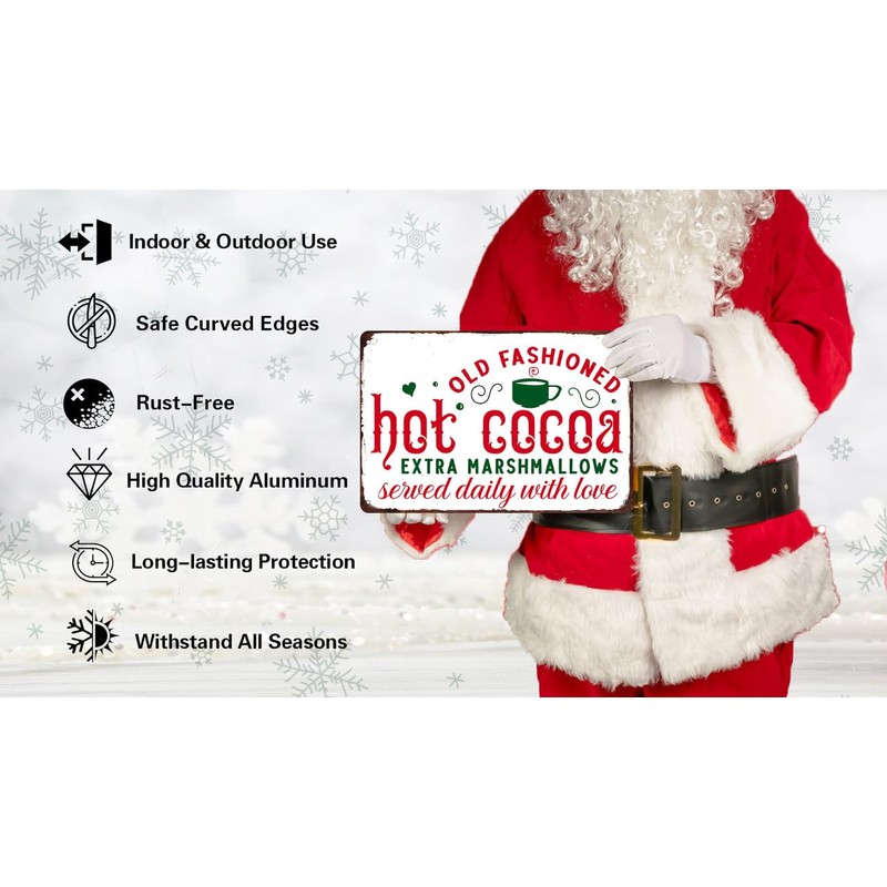 Old Fashioned Hot Cocoa Extra Marshmallows Sign Coffee Station Accessories