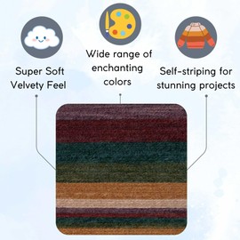 Lion Brand Mandala Warlock 525-215 (3-Skeins - Same Dye Lot) DK Light Worsted #3 Acrylic Yarn for Crocheting and Knitting - Bundle with 1 Artsiga Crafts Project Bag