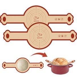 Silicone Bread Sling, 2 Pack Non-Stick & Easy to Clean Reusable Bread Sling for Dutch Oven with Cute Long Handles, Easy and Stable to Transfer Sourdough Bread