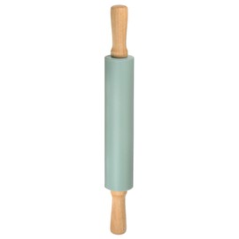 HARFINGTON Silicone Rolling Pins for Baking 17 Inch Wooden Handle Non Stick Rolling Pin Small Roller Playdough Rolling Pins for Dough Pizza Pastry Fondant Kitchen, Dark Green