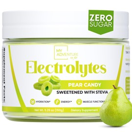 Zero Sugar - Pear Candy Electrolytes Powder - Extremely Refreshing Hydration - Caffeine Free Energy with All Natural Ingredients - Vegan, Keto, Paleo - Sugar Free Electrolytes Drink Mix - 30 Servings
