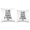 K Drama Cute K Pop Coffee Ramen K-Drama Throw Pillow