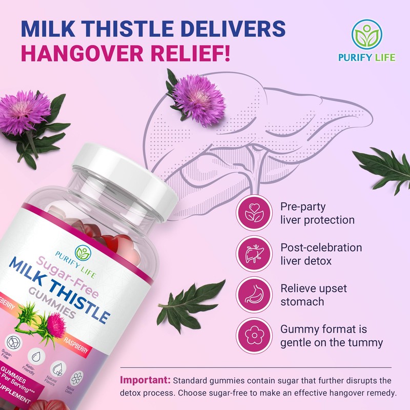 Sugar-Free Milk Thistle Gummies for Liver Cleanse Detox & Repair