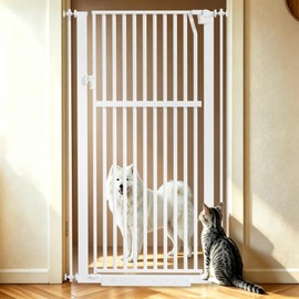 56"Extra Tall Pet Gate, 29.5-33.5"Wide, Auto Close Gate for Dog/Cat, White