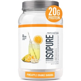 Isopure Isopure Clear Whey Isolate Protein Powder Infusions, Lactose Free, Gluten Free, Naturally Flavored, Pineapple Orange Banana, 20g Protein Per Serving, 1.9 Lb, 36 Servings