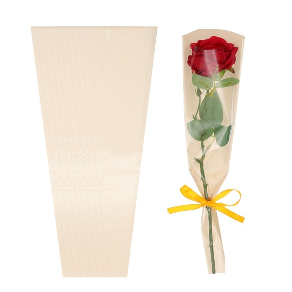 PATIKIL 100 Pack Flower Wrapping Bag, Kraft Floral Packing Sleeves