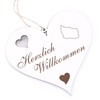 Herzlich Willkommen Sign – Island Bornholm – Decorative Heart Wooden