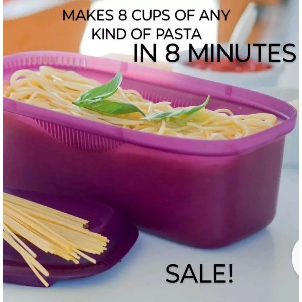 TUPPERWARE MICROWAVE PASTA COOKER & STRAINER "LIMITED TIME" OFFER BPA-FREE