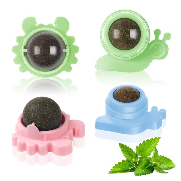 vsshe Catnip Balls for Cat, Pack of 4 Natural Catnip
