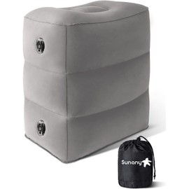 Sunany Travel Inflatable Footrest Pillow, Airplane Travel Pillow, Adjustable Height Cushion for Kids Sleeping on Travel, Perfect for Office, Home, Travel