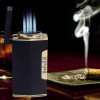 Quad Flame Cigar Torch Lighter with Cigar Punch Cutter Matte