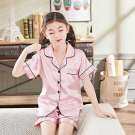 Boys' and Girls' Pajama Set Elementary Kids Indoor Wear Pajama Gold Size 14