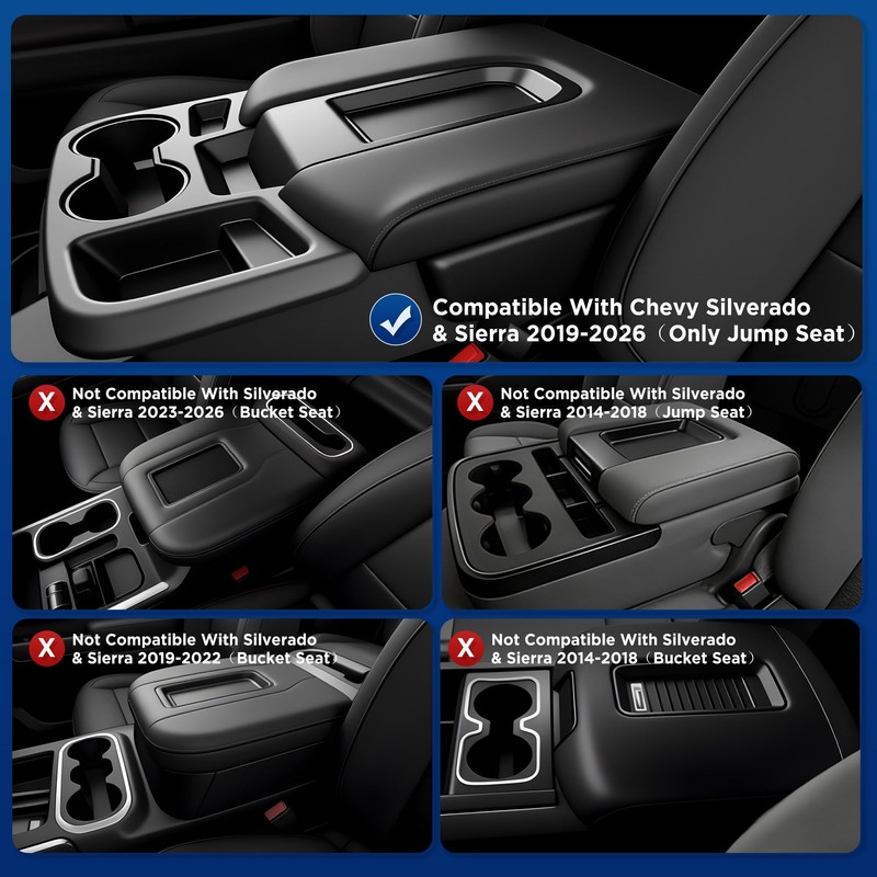 DAZANZAN Center Console Hanging Organizer Tray for Chevy Silverado/Sierra 1500(2019-2026)