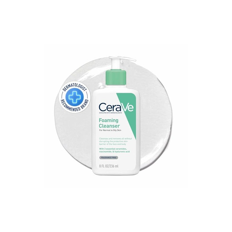 CeraVe Gel Limpiador Espumoso Diario para Piel Mixta, Grasa o