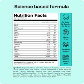 KEY NUTRIENTS Multivitamin Electrolytes Powder No Sugar - Tangy Orange Electrolyte Powder - Endurance & Energy Supplement - Hydration Powder - No Calories - 90 Servings - Made in USA