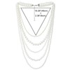 Collar de perlas blancas de múltiples hebras con dije de