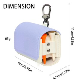 wosofe Golf Ball Pouch Waist Bag with Tee Storage Hook Clip Carry Practical Portable Premium PU purple color