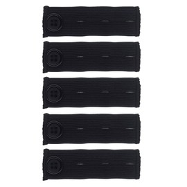 Elastic Pants Waist Extenders, Adjustable Pant Button Extenders For Jeans Skirts Pants, Maternity Waistband Button Extender Set (5 Pack, Black)