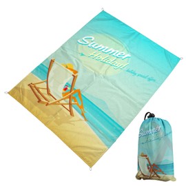 Lrocotanc Beach Mat Waterproof 140 x 200 cm - Large Picnic Blanket - Outdoor Picnic Blanket, Foldable Picnic Mat with Bag, Crawling Blanket Outdoor for Park, Beach, Camping, Garden