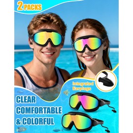 WIN.MAX Swimming Goggles 2 Pack Anti Fog Anti UV Clear View for Men Women Boys Girls,Swim Goggles for Adults Youth Kids 4-14