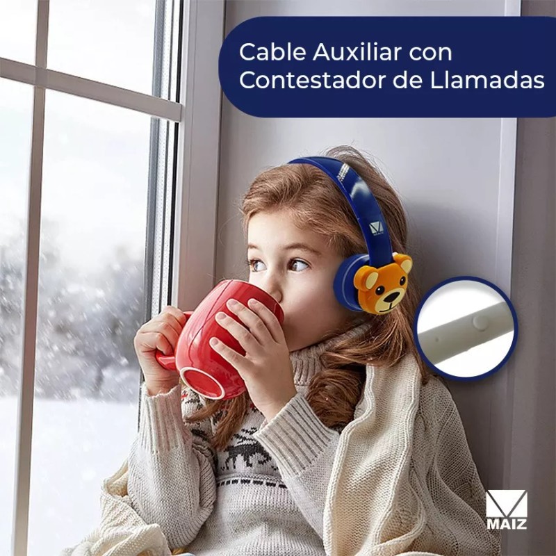 Maíz Audifono Manos Libres Diadema Ajustable Alambrico Ej-072