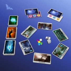 KOSMOS Jäger der Nacht Biting Team Game, Not Only For Werewolves, Be a Vampire, Werewolf or Human, Party Game for 5 to 8 People, Version for 4, Card Game for Adults and Children from 10 Years (German Version)