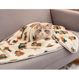 YSIMPAONK Dog Blanket for Large Dogs, Washable Puppy Blanket, Pet Throw Blanket for Cat (S(22"x14"), Pink) (Off White, M(27.5 * 19.6) in)