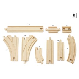 BRIO World 33402 Expansion Pack Intermediate | Wooden Train Tracks for Kids Age 3 and Up