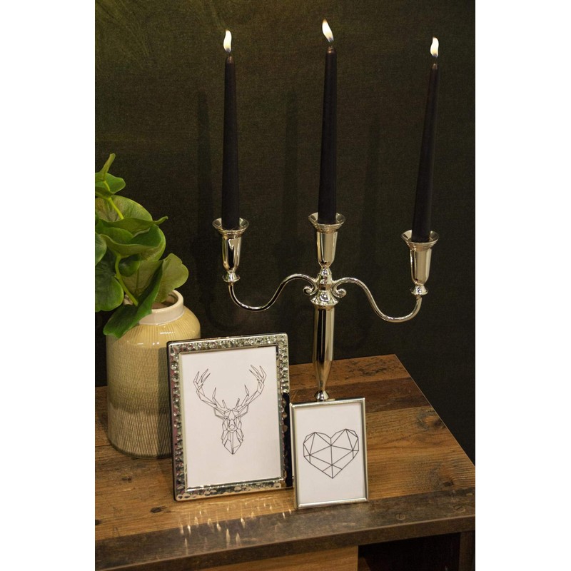 Silver Plated Candlestick Venezia – 3 Bulbs
