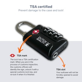 Suitcase Lock - Set of 3 - TSA Travel Lock - Padlock - Combination Lock for Suitcase Zipper Bag Backpack Gym Safe - Luggage Lock - Number Code Lock