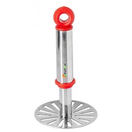 CHEFKIT Potato Masher | Heavy-Duty Stainless Steel Wire Head | Non-Slip Handle Kitchen Tool for Mashing Potatoes, Vegetables, Fruits & More | Easy to Use & Clean (Assorted Color)