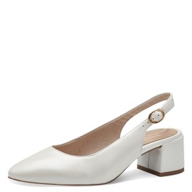 Tamaris Comfort Women's Elegant Leather Slingback Pumps, mother of pearl