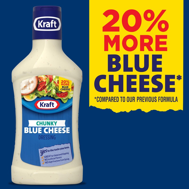 Kraft Dressing, 1 Bottle, for Salads and Dipping, Chunky Blue