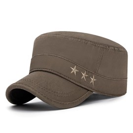 Capprecier Work Cap, Men's, Women's, Military Cap, Hat, Cotton, UV Protection, Adjustable, Spring, Summer, Autumn, Winter, Lightweight, Stylish, Sunshade, Outdoor, Unisex, Braun
