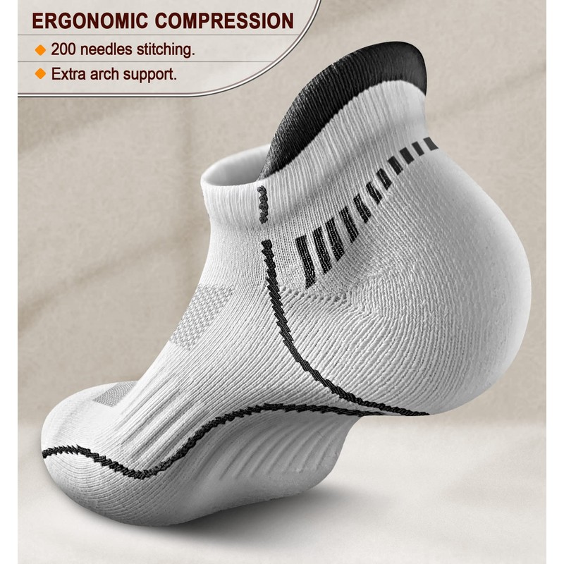 KEMISANT Trainer Socks 6 Pairs Men's Running Socks Ankle Socks