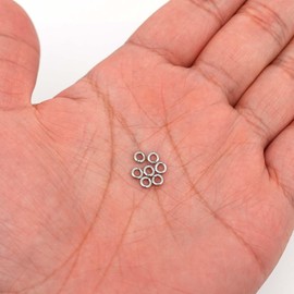 THREENEST - 1000 anillos de acero inoxidable de calibre 18 de 4 mm de grosor, 1 mm de grosor, anillos redondos de metal sin soldadura, para collares, pulseras, llaveros, joyería de cadena