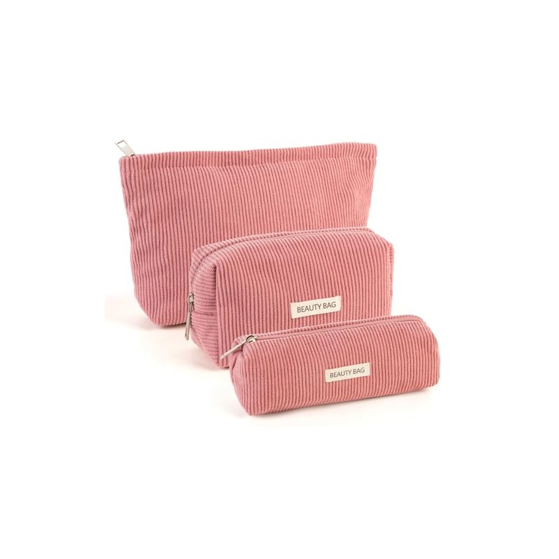 Pack of 3 Cosmetic Bag, pink, Vintage
