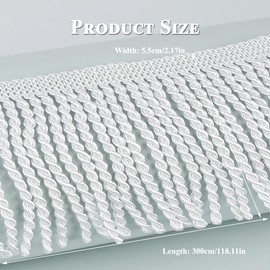 OHYER 3 Metres Long (x 5.5 cm Diameter) Fringe Bullion Fringe Trim Sewing Cut Fringe DIY Dance Fringe Trim for Curtain Fringe Border for Sewing Edge Trim Curtain Clothing