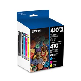 Epson 410XL Combo de 5 unidades de cartuchos de tinta de color negro y estándar, negro y C/M/Y (T410XL-BCS)