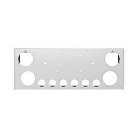 United Pacific 21493 Tail Light Panel, Stainless Steel, Rear Center, with Four 4" Light Cutouts & Six 2" Light Cutouts