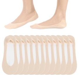 YBEATY 6 Pcs No Show Sock Thin Liner Low Cut Hidden Boat Sock Ice Feeling Ultra Non Slip Invisible Foot Sleeve for Women Flats
