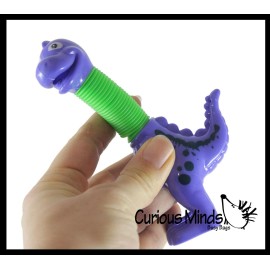 Not Specified Set of 4 Cute Dinosaur Neck Pull and Pop Snap Animal Expanding Flexible Acc