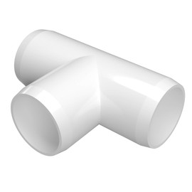 FORMUFIT F112TEE-WH-4 Tee PVC Fitting, Furniture Grade, 1-1/2" Size, White (Pack of 4)