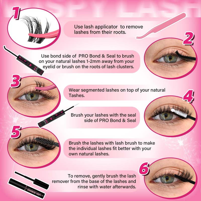 PROLASHBEAUTY Natural Lash Clusters Wispy Eyelash Clusters, Eyelash Extensions D