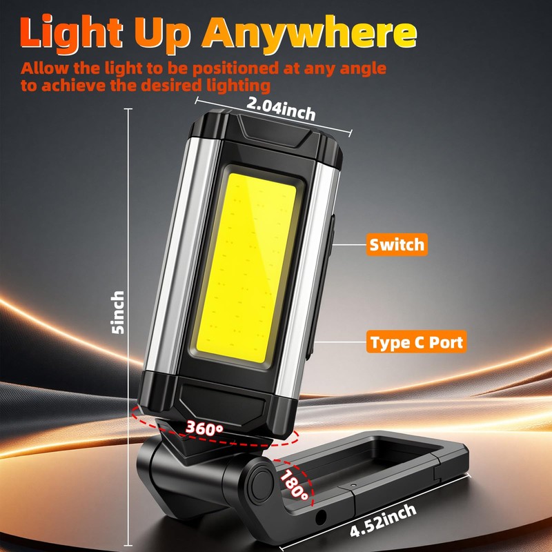 Magnetic Rechargeable Golf Cart LED Dome Lights with 360° Rotation