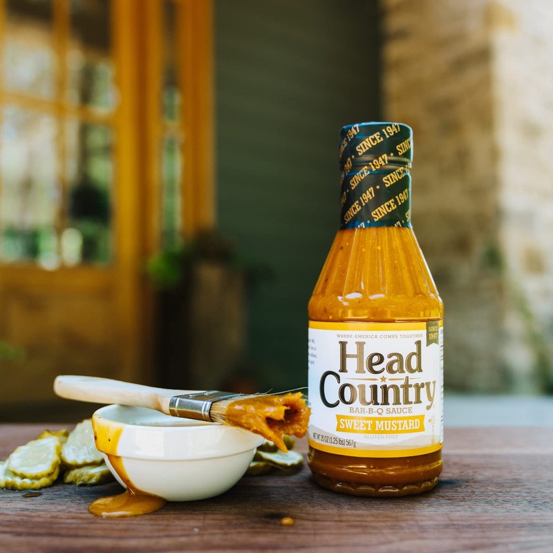 Head Country Bar-B-Q Sauce, Sweet Mustard, 18.5 oz, Pack of