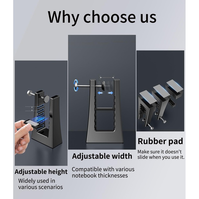 Laptop Stand for Vertical Screen, Portable Laptop Support, ABS Plastic