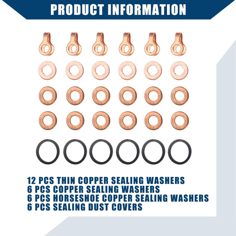 X AUTOHAUX Fuel Injector/O-Ring Kit for Dodge 5.9L 12 Valve