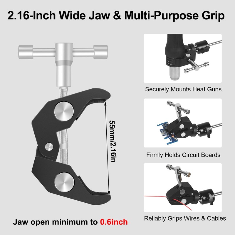 Helping Hands Soldering Magnetic Soldering Clamp with 2.16-inch Jaw Opening,